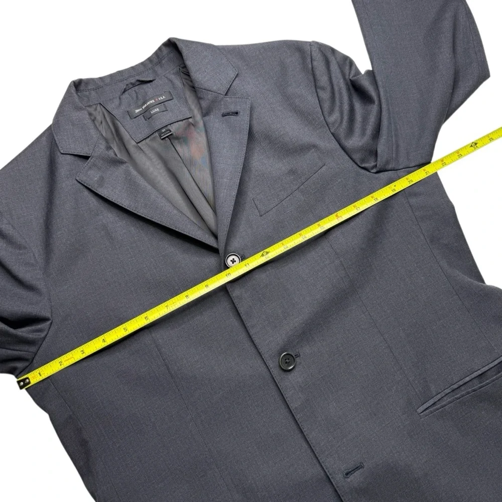 John Varvatos Luxe Single-Breasted Blazer Jacket Grey Sz 40